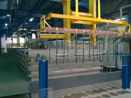 Jigged Nickel Chrome products being off loaded in the loading bay