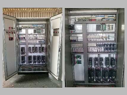 Ccontrol cabinets with PLC and multiple VFD